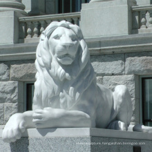 Hand carved stone sculpture marble guardian lion statue